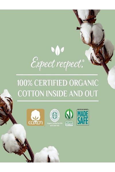 Organyc 100% Certified Organic Cotton Feminine Pads, Heavy flow 6 Pack (60 Count)