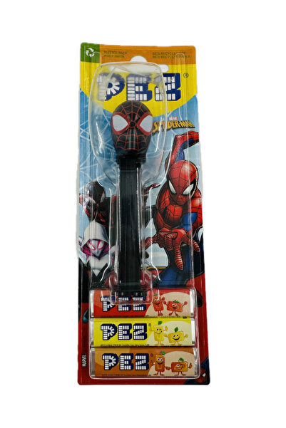 Pez Dispenser Örümcek Adam Oyuncaklı Şekerleme - 1 oyuncak 3 yedek şeker paketi