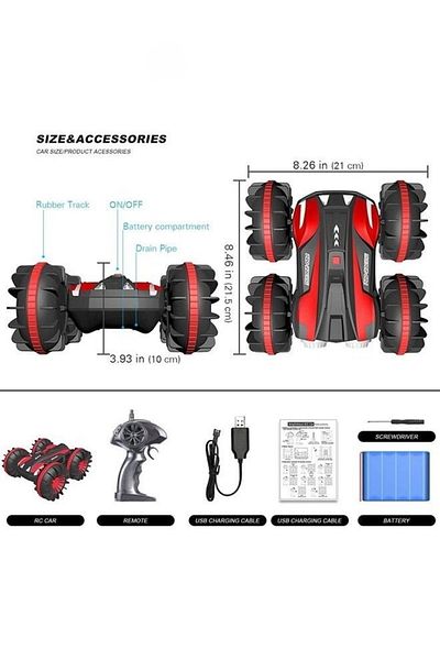 COOYA Remote Control Car,Amphibious Waterproof Vehicles, Land Water Boat, Age 6 7 8 9 10 11 12 13year Old