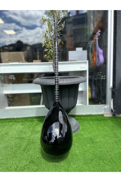 Sazhane Uzun Sap Siyah Bağlama(Kılıf,Yedek Tel ve Tezene Dahil)