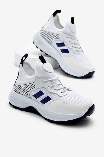Tonny Black Copii Unisex Alb Albastru Mucegai confortabil Tesatura respirabila Pantofi cu siret