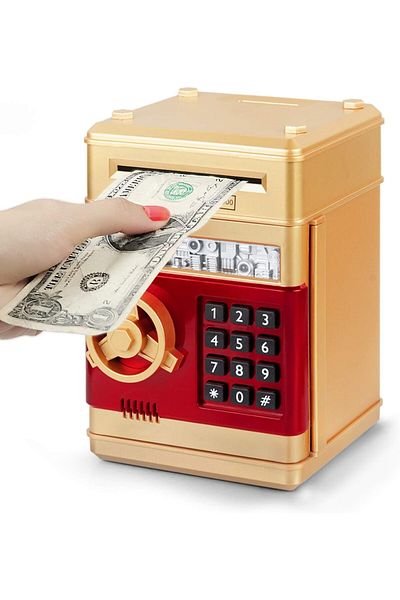 AWH Kids ATM Piggy Bank Toy for Ages 3-12 Cash Coin Can Gift for Boys & Girls, Assorted Color