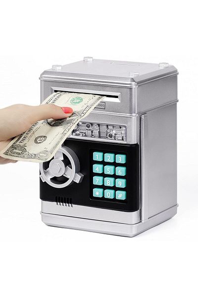 AWH Kids ATM Piggy Bank Toy for Ages 3-12 Cash Coin Can Gift for Boys & Girls, Assorted Color