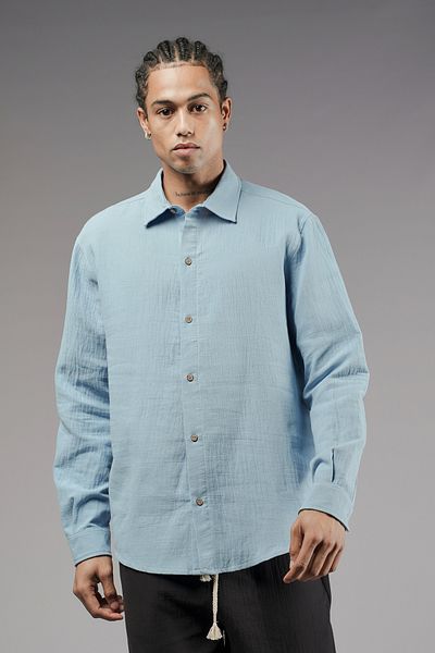 Butik TREND BIZ Cămașă Regular Fit din țesătură de muselină