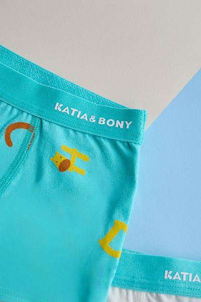 Katia&Bony Boy's 2 Pack Alphabet Patterned Boxers