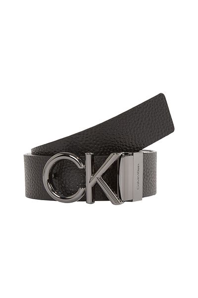 Calvin Klein حزام كالفن كلاين ADJ/REV المعدني Bombe 3 من الجلد الطبيعي باللون البني الداكن
