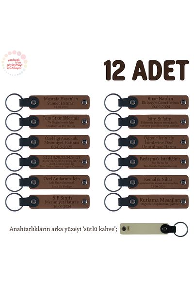 Miaju Brown & Milk Coffee, a Meaningful Graduation Souvenir for High School Classes Set of 12, Memory Keychain