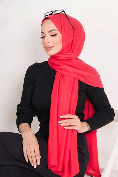 TOFİSA Red Mio Jazz Women's Shawl - Plain and Medium - 23355