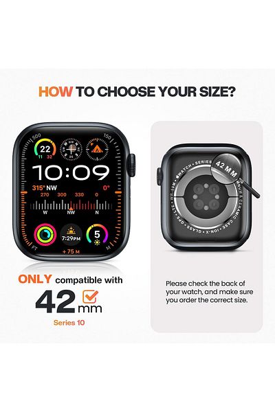 AWH 2-Pack Bling Bumper Case for Apple Watch 42mm, Glitter Diamond Cover for Women iWatch Series 10