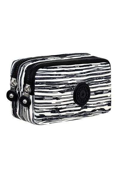 Çantaland Crinkle Fabric Double Compartment Pencil Holder Pencil Case