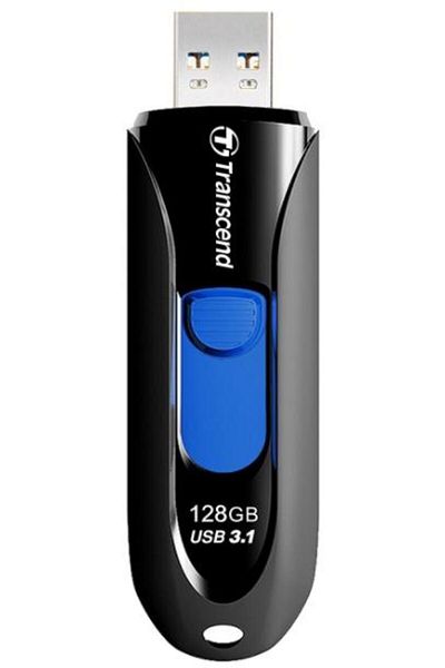 Transcend Transcend JetFlash 790 USB Flash Drive, 128GB, USB 3.1 (Black/Blue)