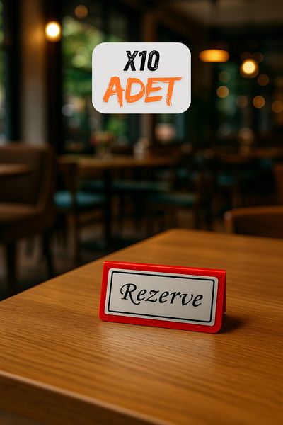 Happynesso سطح زجاج شبكي أحمر من سلسلة كتابة المكتب كتابة معدنية فضية "RESERVE" - 100 مم × 50 مم - 10 قطع