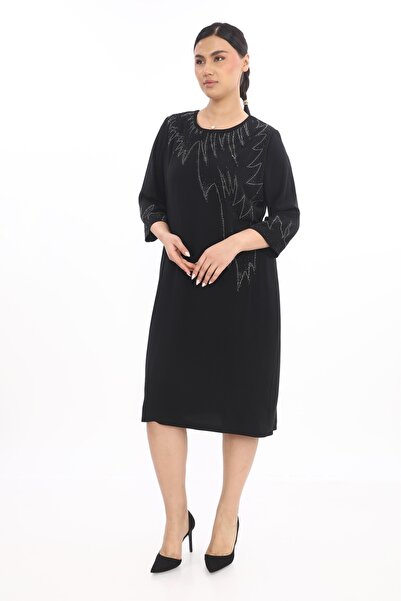 SORALLİNE Women's Plus Size Dress 1122 Black