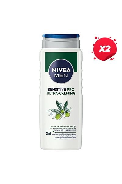NIVEA X2 - NIVEA GEL DUS 500ML MEN SENSITIVE PRO ULTRA CALMING