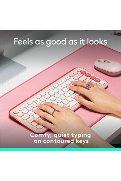 logitech Tastatura Logitech Pop Icon Keys, Bluetooth, Layout US (Roz)