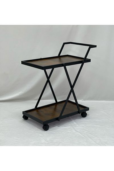TrentonGCC Modern Wooden Serving Cart