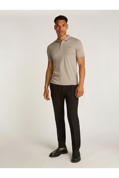 Calvin Klein Calvin Klein Men Khaki Liquid Touch Texture Polo T-Shirt
