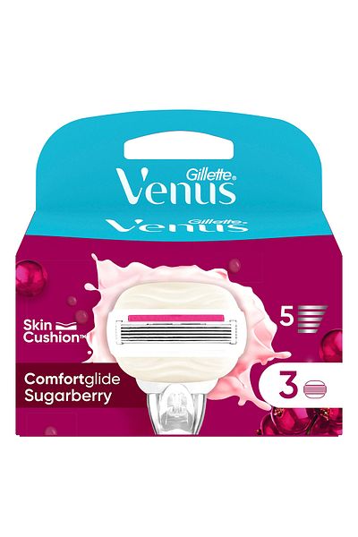 Gillette Venus Comfortglide Sugarberry Scented Miami Women's 3 Pack Refill Head