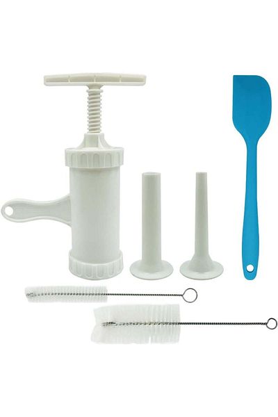Sonku Set de ustensile pentru cârnați, plastic, alb/albastru, 6 piese