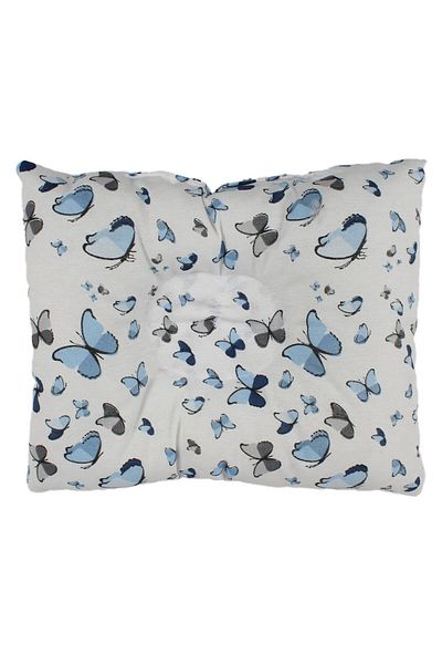 bebegen Unisex White Blue Butterfly Patterned Breastfeeding Pillow