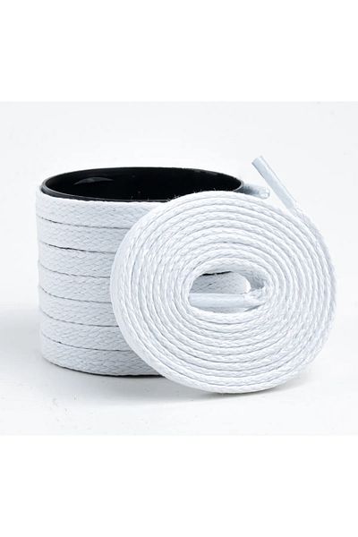 AiryFooT White Flat Waxed Laces 100 cm (1 Pair)