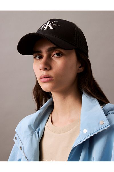 Calvin Klein Calvin Klein Men Black Monologo 5 Panel Mesh Cap