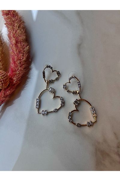 Miltonia Heart Zircon Stone Quality Steel Earrings