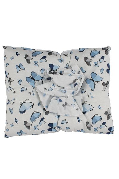 bebegen Unisex White Blue Butterfly Patterned Breastfeeding Pillow