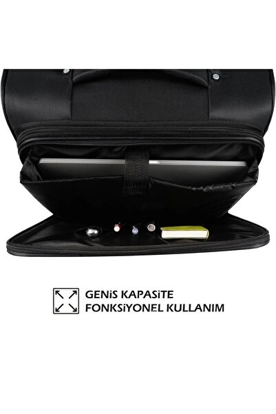 Bambus Home Carry-on Hostes Pilot Kabin Boy 15-17 inc Uyumlu Laptop Bölmeli Kumaş Valiz