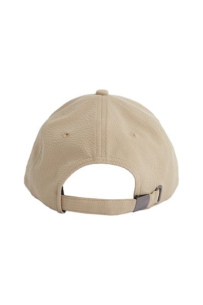 Calvin Klein Men Beige Seersucker Patch BB Cap