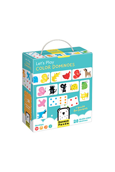 banana Joc Domino cu animale, cifre si culori, Banana Panda, 28 piese printate fata-verso, 2-4 jucatori