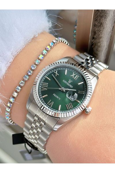 Raymond Rym-1051-L Women's Wristwatch - Stainless Steel Case and Band - 2 Year Warranty