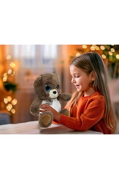 tototoys Toto Toys - Plush Soft Toy - TY Eyes Bear - Brown - 23 cm