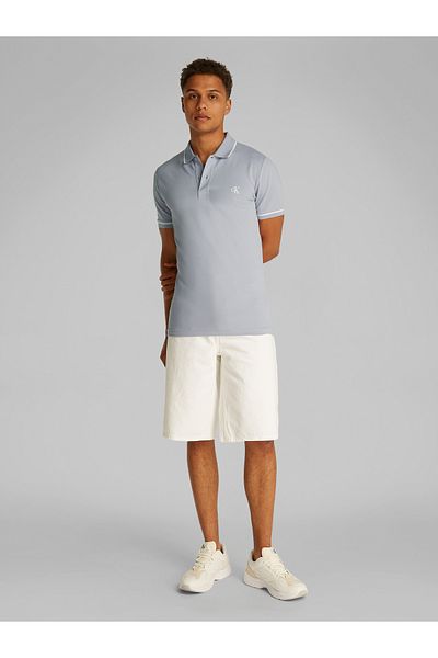 Calvin Klein Men Gray Tipping Slim Polo T-Shirt