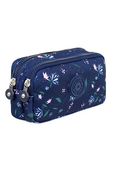 Çantaland Crinkle Fabric Double Compartment Pencil Holder Pencil Case