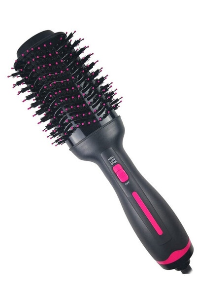 COOYA 4-In-1 Hot Air Brush,Multifunctional Blow Dryer Brush, Black/ Rose Red