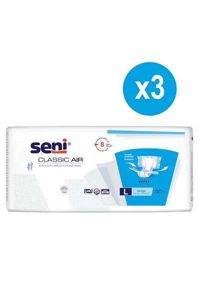 Seni Scutece pentru adulți Classic Air Large, 30 buc x 3