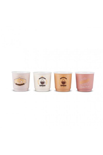 Karaca Monet Soft Espressotassen-Set, 4 Personen, 8-teilig, 90 ml