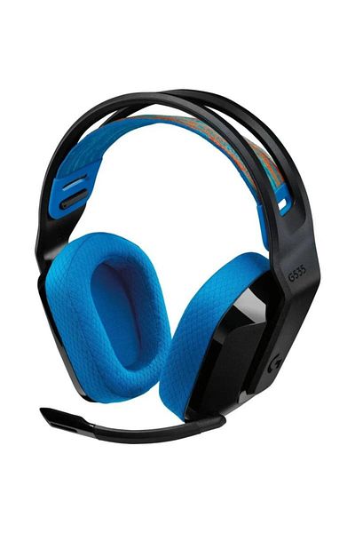 logitech Casti gaming Logitech G535 Lightspeed, Jack 3.5 mm, Wireless (Negru/Albastru)