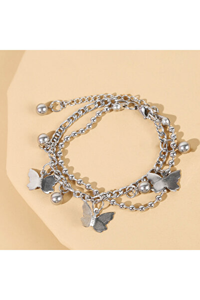 Choice5 1663-Silvery 1PC Women's Fashion Trend Multi layer Steel Ball Bean Lo...