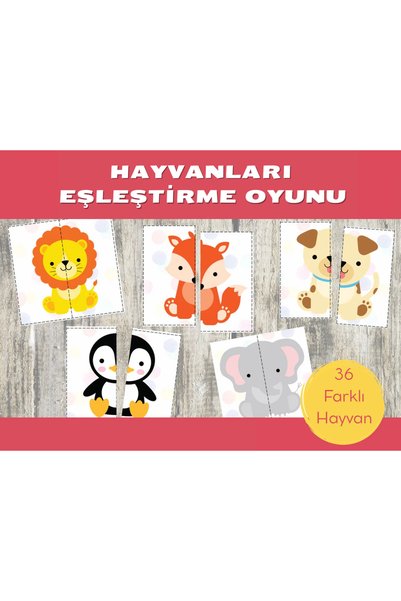 Organik Yolda Hayvanları Eşleştirme Oyunu (36 Farklı Hayvan)
