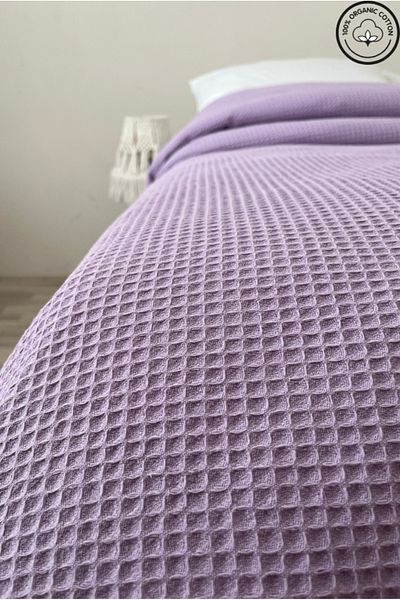 VESSİNOHOME Luxury Pique Double Waffle Patterned Bedspread - Hotel Type