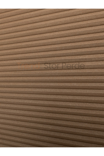 TREND STOR PERDE Yapıştırma Sistem Kahve HoneyComb Plise %100 Isı Ve Işık Geçirmez Katlanır Cam Balkon Perdesi