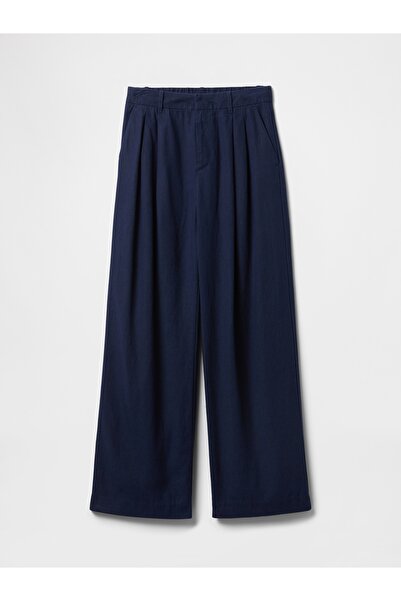 GAP Kadın Lacivert 365 High Rise Keten Karışımlı Pantolon