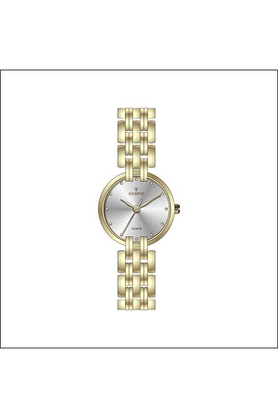 Raymond Rym-211700 Women's Wristwatch - Steel Case and Cord - 2 Years Warranty