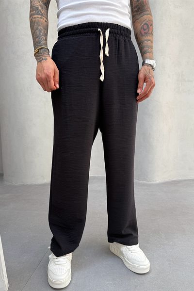 MADZEYMODA Ανδρικό φαρδύ φαρδύ παντελόνι Jogger με ελαστική μέση KE-7008