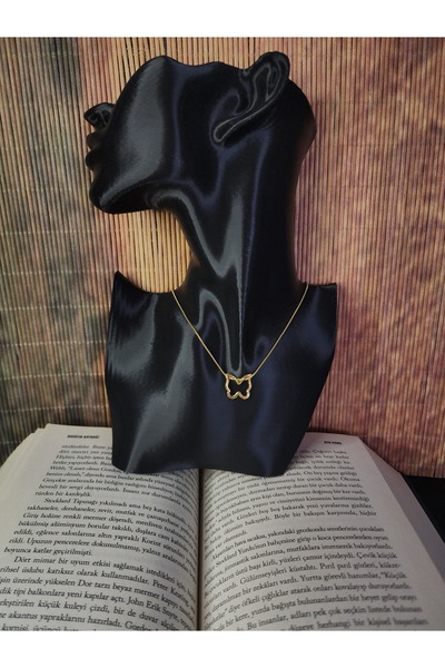 ALLEGRİA قلادة الفراشة الذهبية من الفولاذ