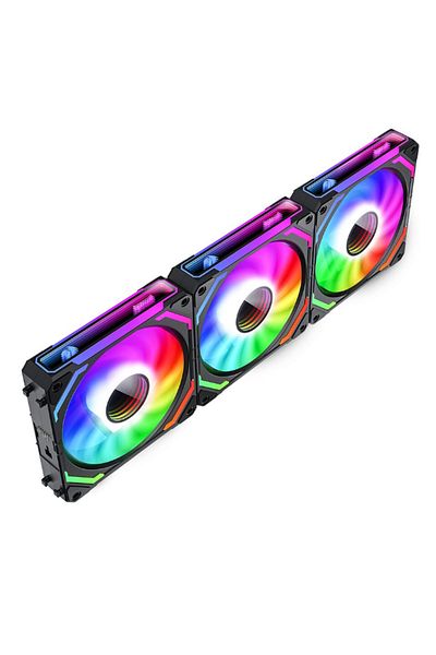 REDRAGON Set 3 ventilatoare Redragon F012, 120mm iluminare aRGB (Negru)