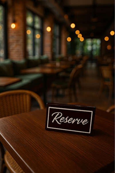 Happynesso Black Plexiglass Top from the Table Writing Series with the Text "Reserve" - 100 mm X 50 mm