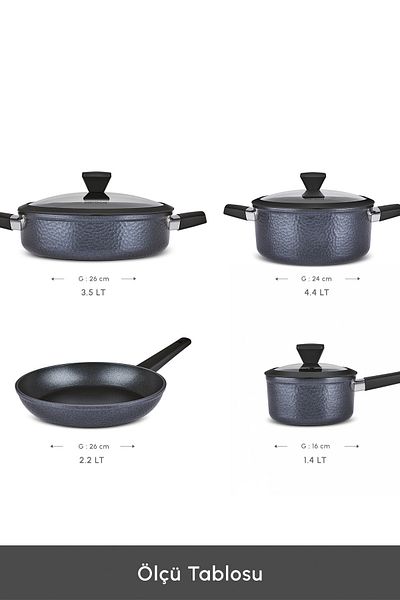 Karaca Biodiamond Dante Induction Base 7 Piece Pot and Pan Set
